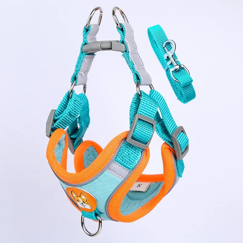 Arnés para perros pequeños con correa, tira reflectante ajustable, chaleco para perros pequeños y medianos, peluche, Chihuahua, Pomerania - imagen 4