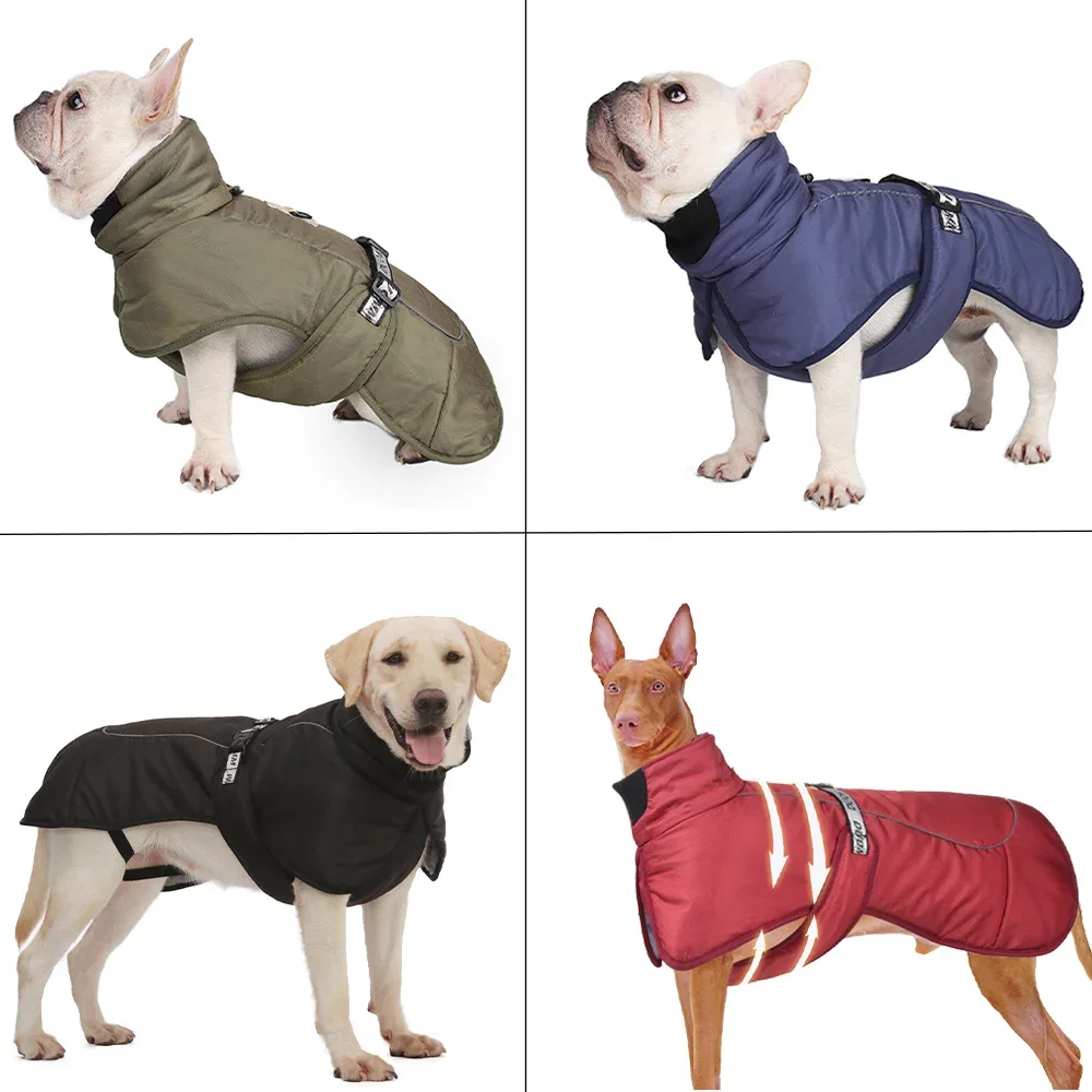 Chaqueta para perros grandes a prueba de viento, ropa cálida de invierno para perros medianos y grandes, abrigo Labrador, disfraz de Golden Retriever, trajes Pitbull - imagen 2