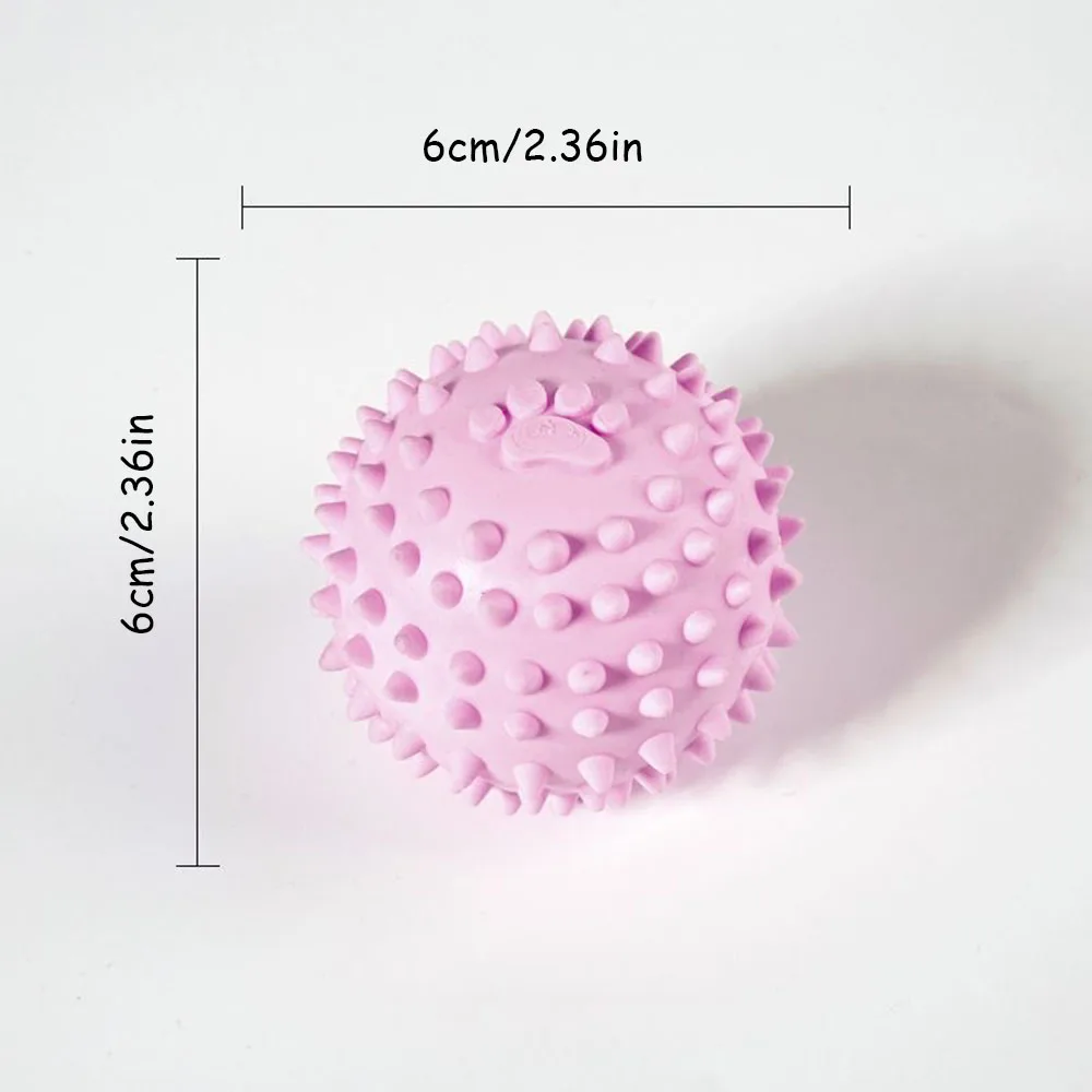 Juguete para masticar para perros, pelota con pinchos con huella, limpieza de dientes, molar y juguete de entrenamiento para juegos interactivos, - imagen 5