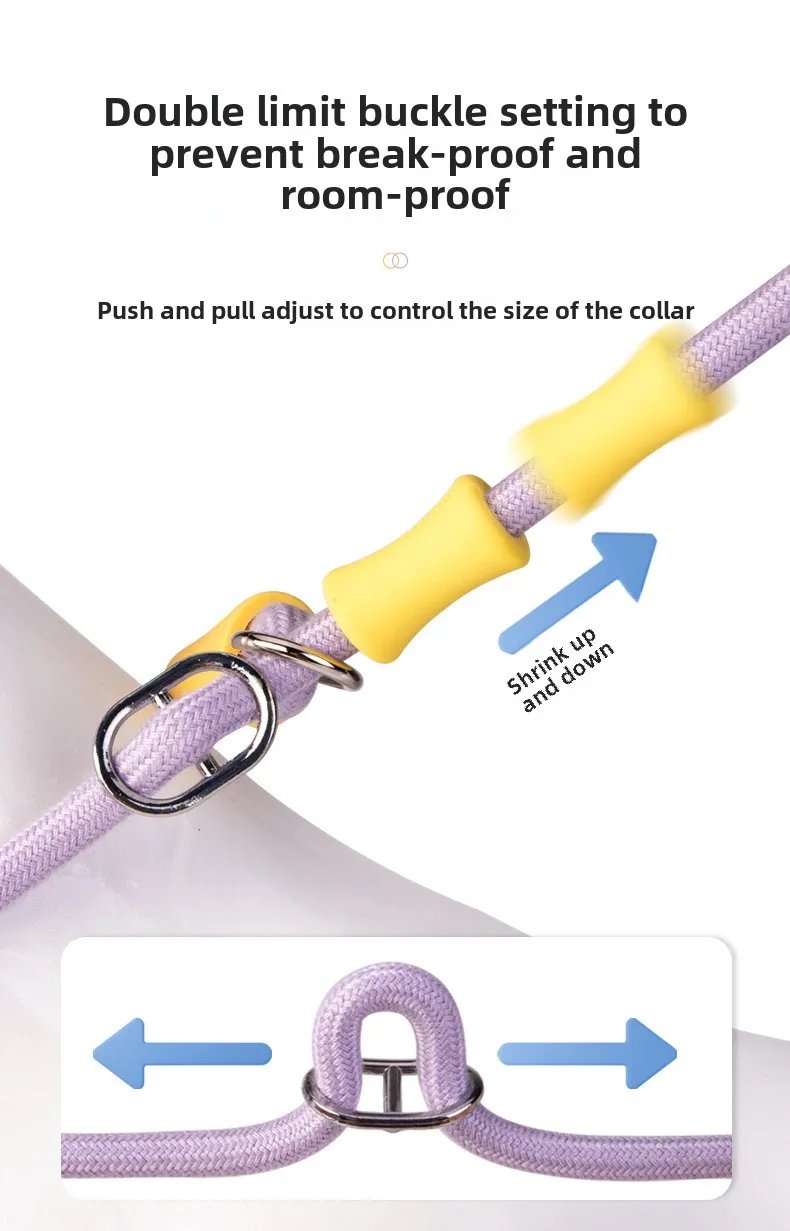 Collar de perro con cadena P para caminar, Collar ajustable para perros, collares adecuados para mascotas, arnés de nailon para perros, cuerda de entrenamiento para cachorros, suministros para mascotas - imagen 4