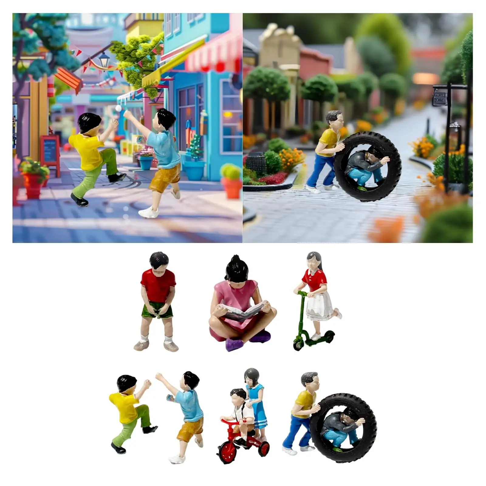 1/64 Small People Figure Resin Mini Architectural Figurine Tiny People Model Photo Prop for Fairy Garden Sand Table Train Layout 1/64 Small People Figure Resin Mini Architectural Figurine Tiny People Model Photo Prop for Fairy Garden Sand Table Train Layout