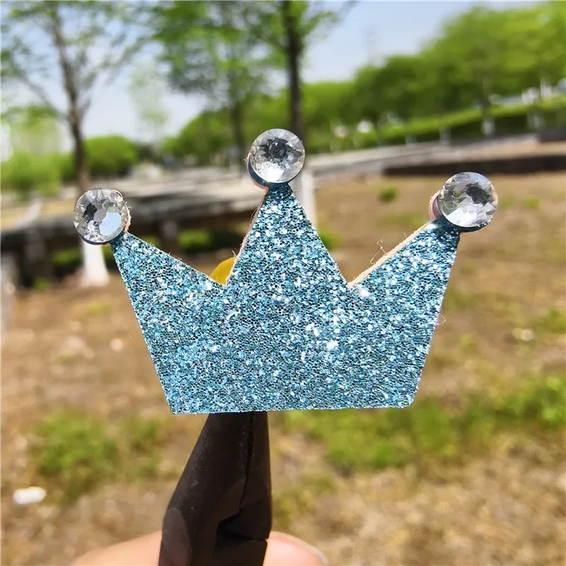 Pinzas para el cabello con forma de corona de diamantes de imitación para perros con banda de goma, bonita decoración para la cabeza para mascotas, banda para el cabello, lazo para el cuidado de gatos, accesorios para mascotas - imagen 4