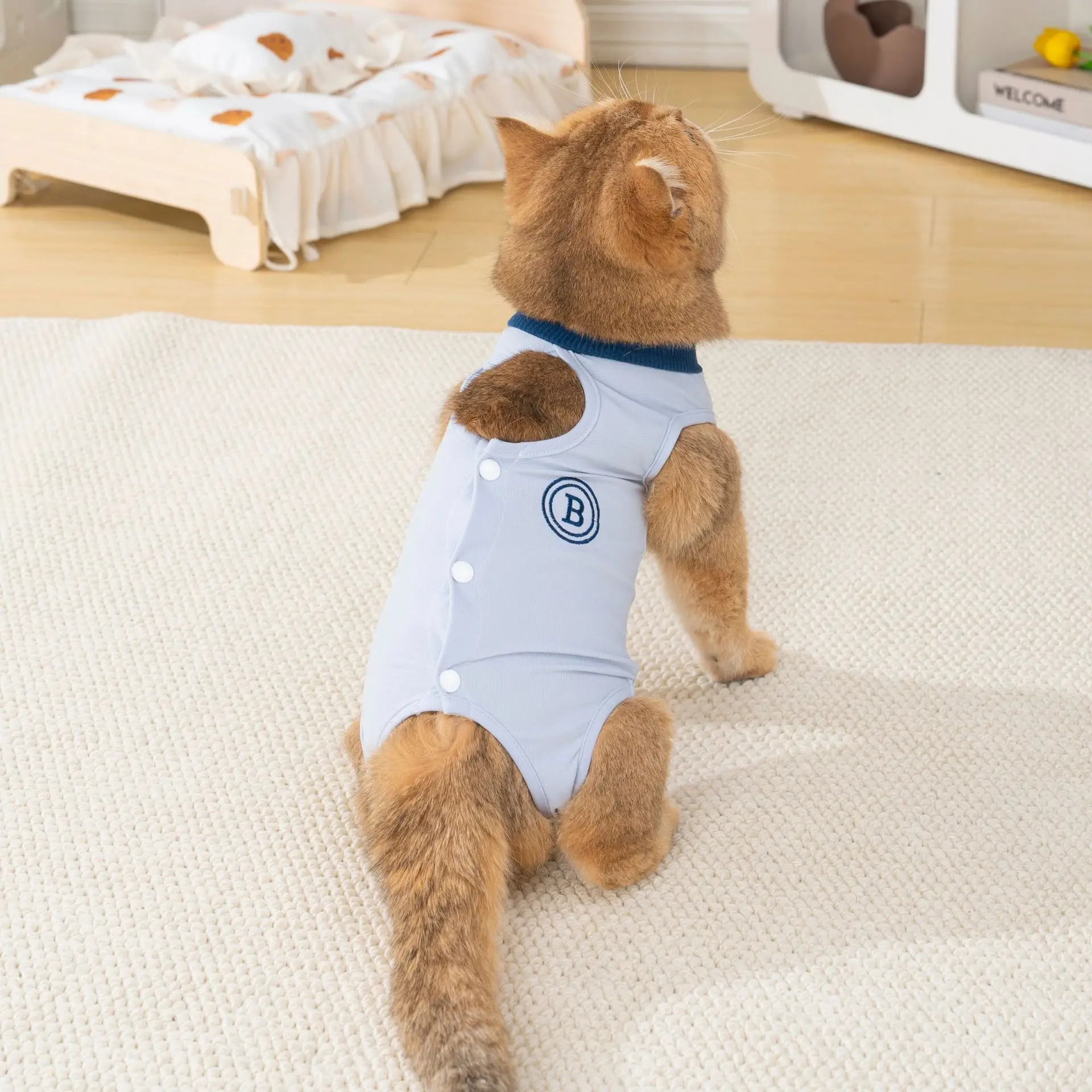 Traje de recuperación para gatos - mono transpirable postquirúrgico - imagen 2