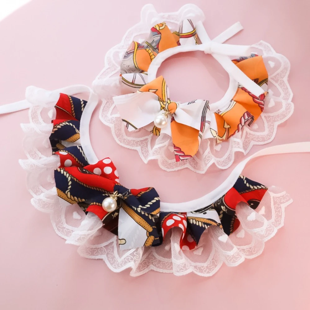 Collar lazo corazón vintage para gatos y perros – Accesorio elegante - imagen 4