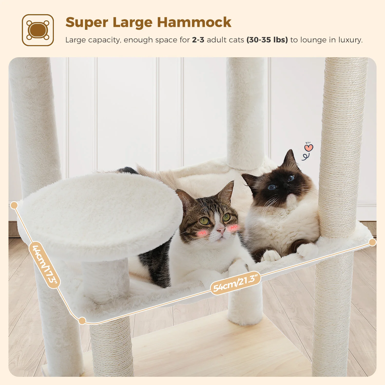 Árbol de madera para gatos con postes rascadores de Sisal, hamaca grande, cama de felpa, torre para gatos moderna de varios niveles, Condo para gatos de interior, juguetes para gatos