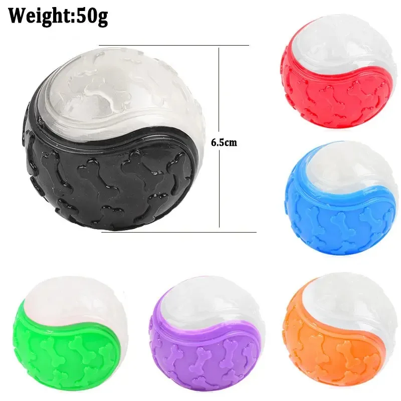 Bola luminosa chirriante perros – Juguete goma masticar buscar - imagen 4