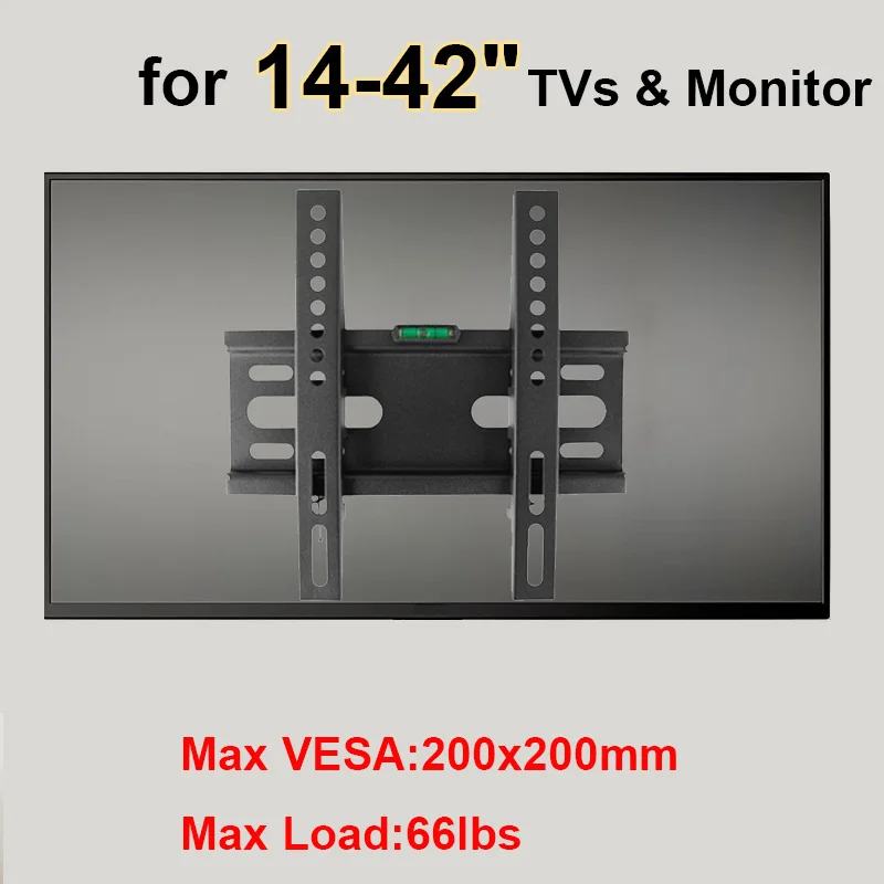 Soporte de pared fijo para TV y monitor – Perfil bajo y resistente
