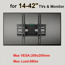 Soporte pared fijo para TV y monitor, perfil bajo resistente