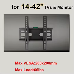 Soporte de pared fijo para TV y monitor – Perfil bajo y resistente
