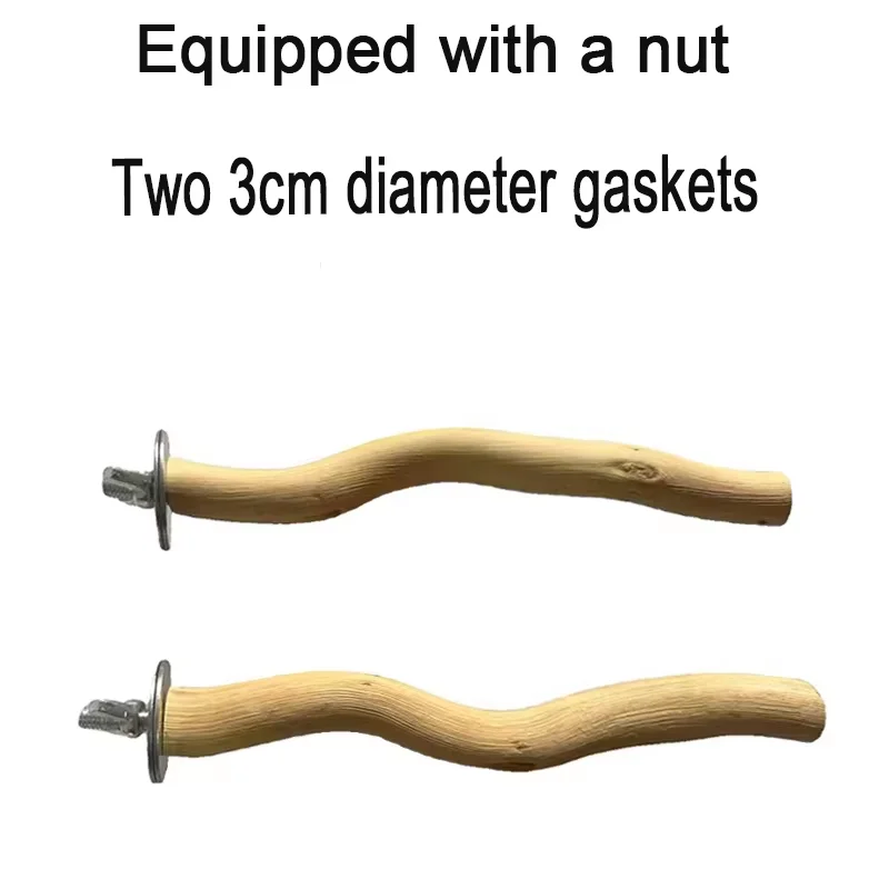 Tenedor de madera Natural para loros, perca para ramas, jaula para pájaros, columpio colgante, ramas de pie, juguetes, accesorios para jaulas de pájaros - imagen 2