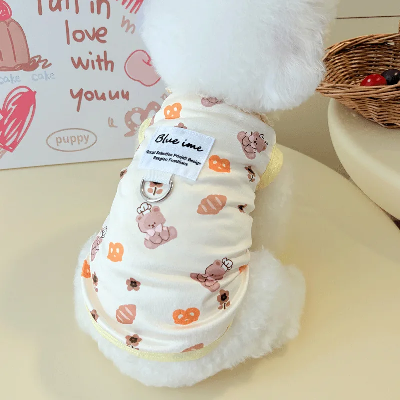 Chaleco de encaje fino de primavera para mascotas, ropa para perros y gatos, chaleco de peluche, ropa para cachorros, ropa para perros pequeños, chalecos refrescantes - imagen 2