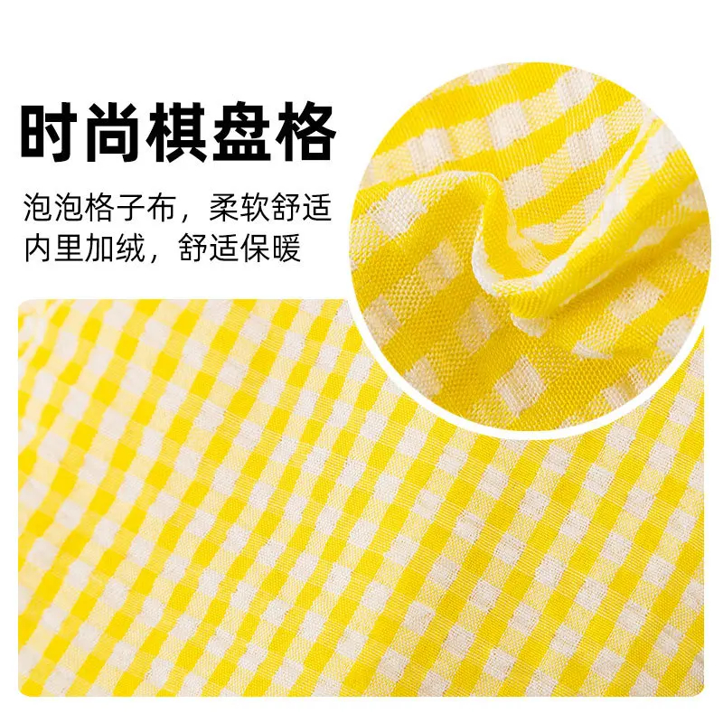 Abrigo de dos piernas a cuadros verdes para otoño/invierno para mascotas con pies gruesos y cálidos, ropa para perros de primavera/otoño, ropa para cachorros - imagen 4