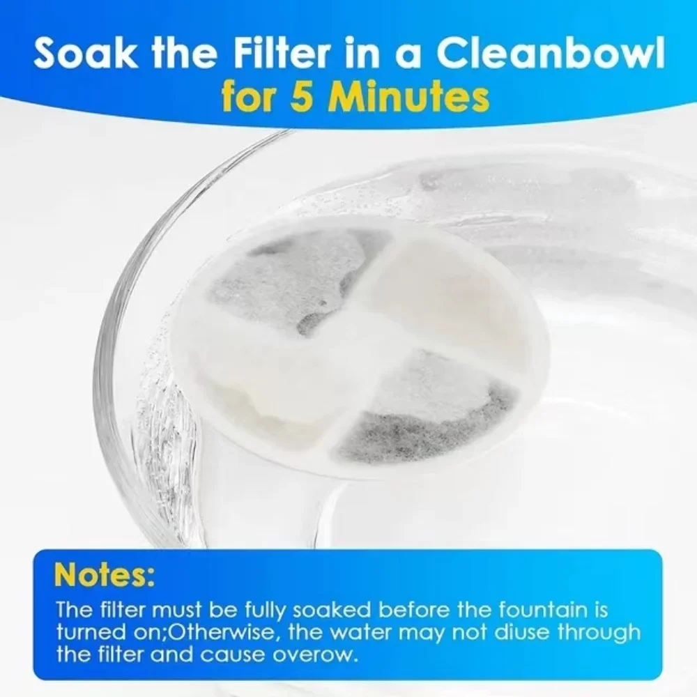 Filtros de fuente de agua para gatos, filtros de repuesto de carbón activado para dispensador de agua inoxidable de 2L, accesorios para mascotas, 4/6/8/12 Uds. - imagen 4
