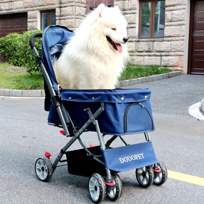 Camino al aire libre viaje de compras perro gato portador mascota Buggy cochecito bolsa carro casa perrera cochecito plegable 30kg