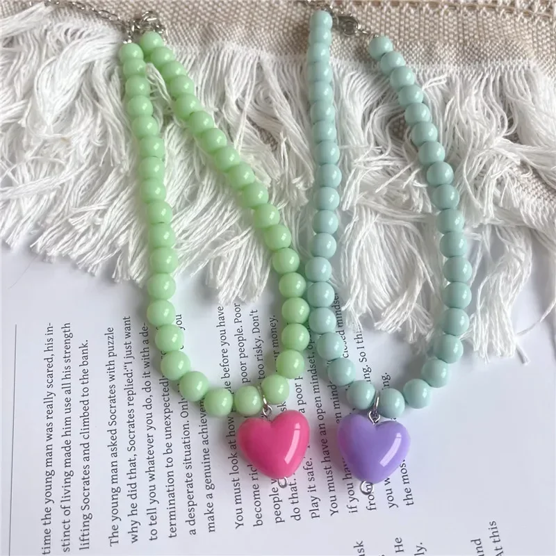 Colgante de corazón ajustable, Collar de perlas para mascotas, Collar de princesa para perros, Collar para gatos, accesorios para cachorros, cadena para perros, joyería para mascotas Chihuahua - imagen 4