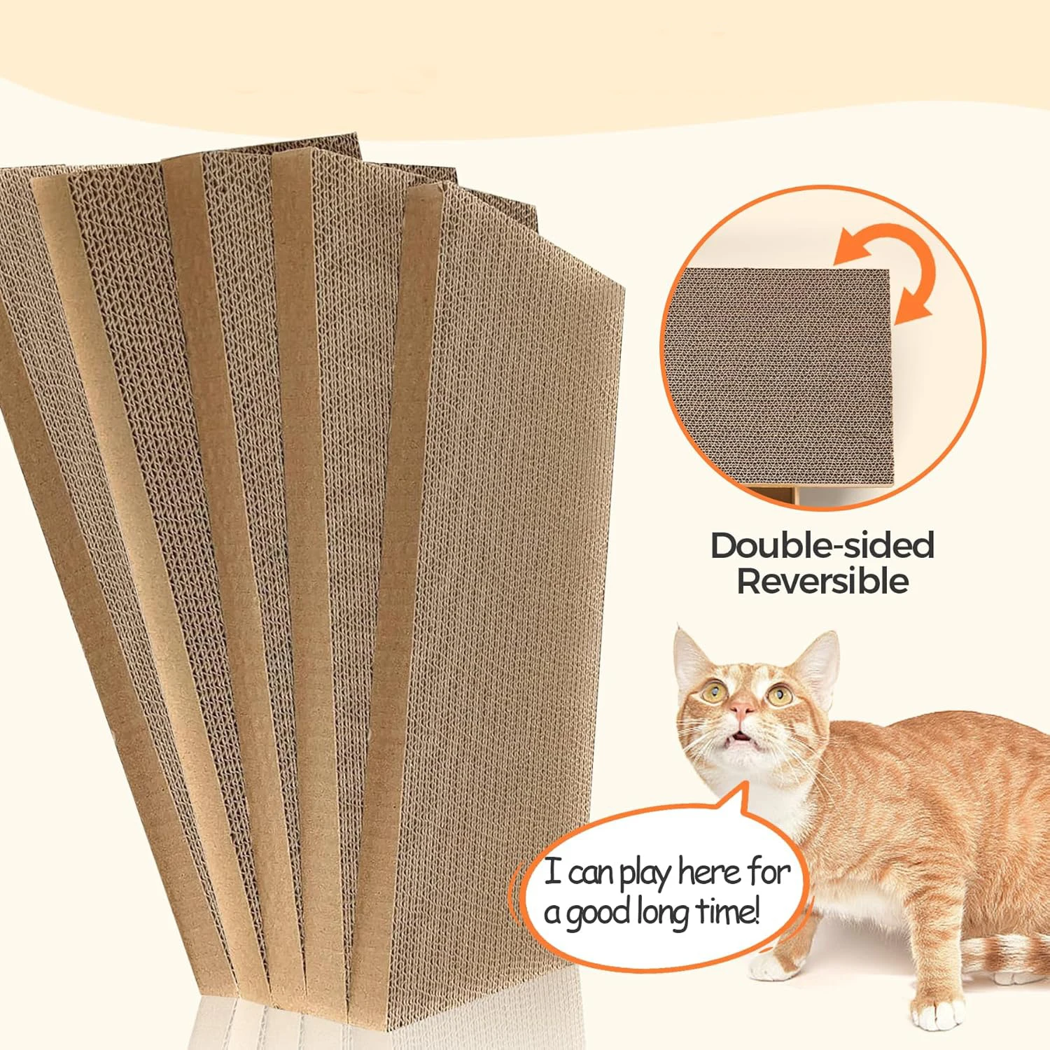 Rascador de cartón duradero para gatos con cama para gatos, Combo que no se queda, juguete para cama para mascotas para todas las estaciones, suministros esenciales para mascotas - imagen 3