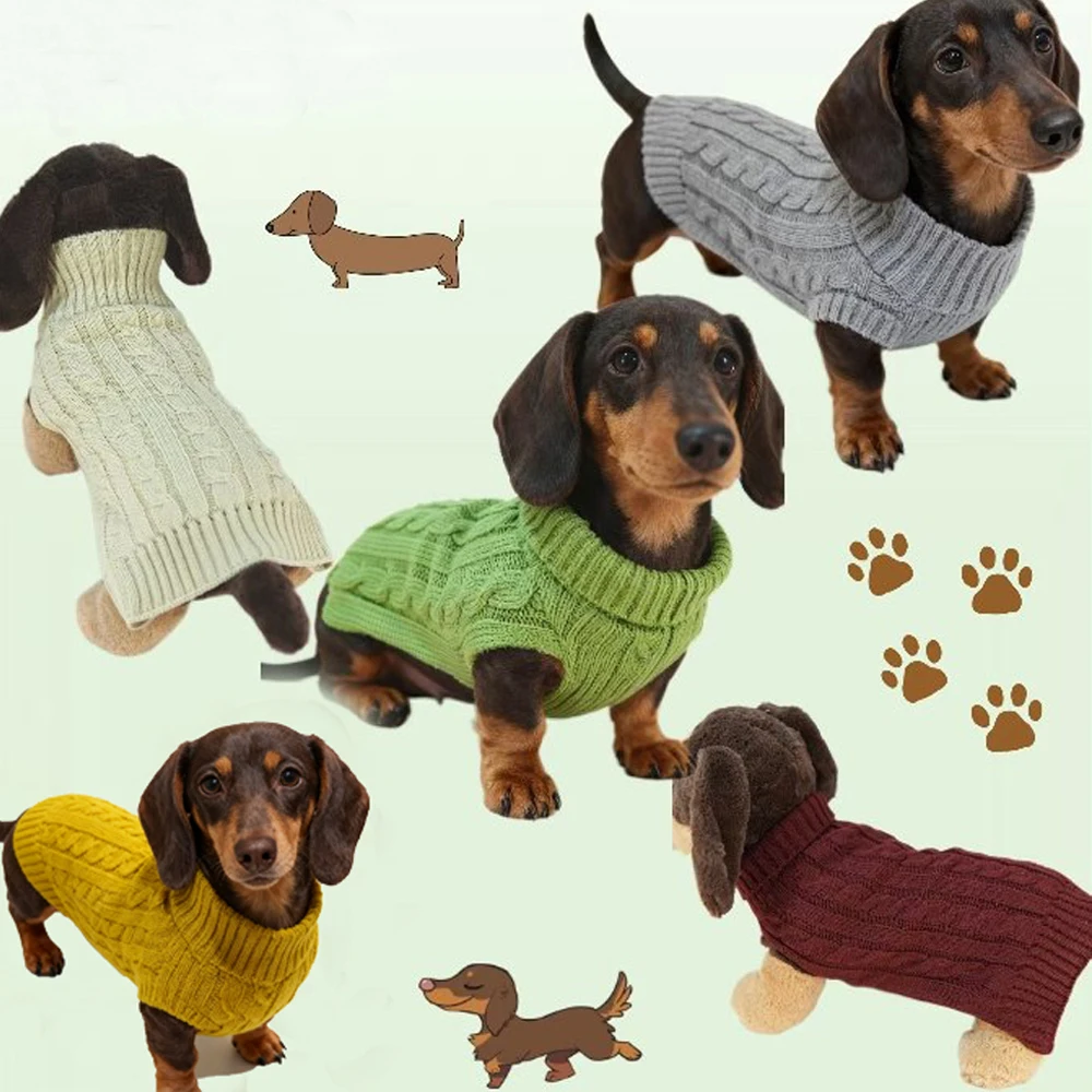 Chaleco de punto invierno para perros pequeños y Dachshund - imagen 4