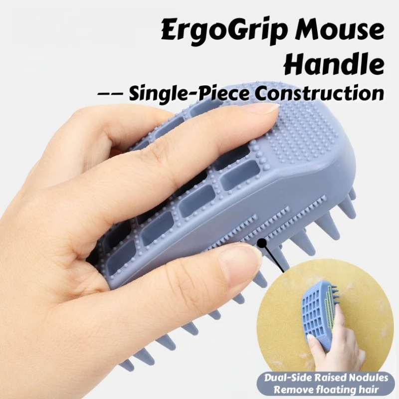 Guante de masaje para baño + cepillo para quitar la piel, cabezales de silicona para el cuidado de gatos/perros, colecciona el 96% de cabello durante el lavado, 1/3 Uds. - imagen 5