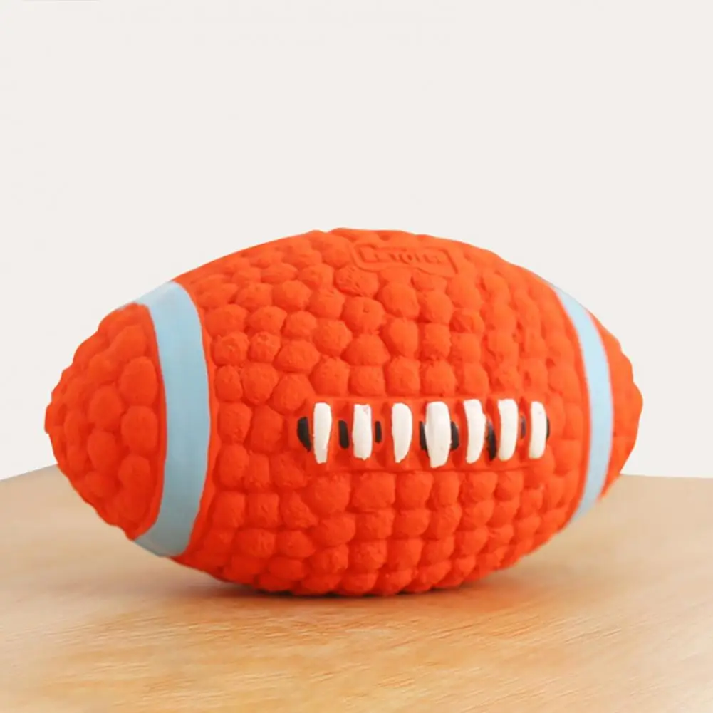 Boule sonore de dentition pour chiot, jouet interactif pour chien, série Rugby en Latex, soulagement de l'ennui, nettoyage des dents, fournitures d'intérieur et d'extérieur pour animaux de compagnie - imagen 3