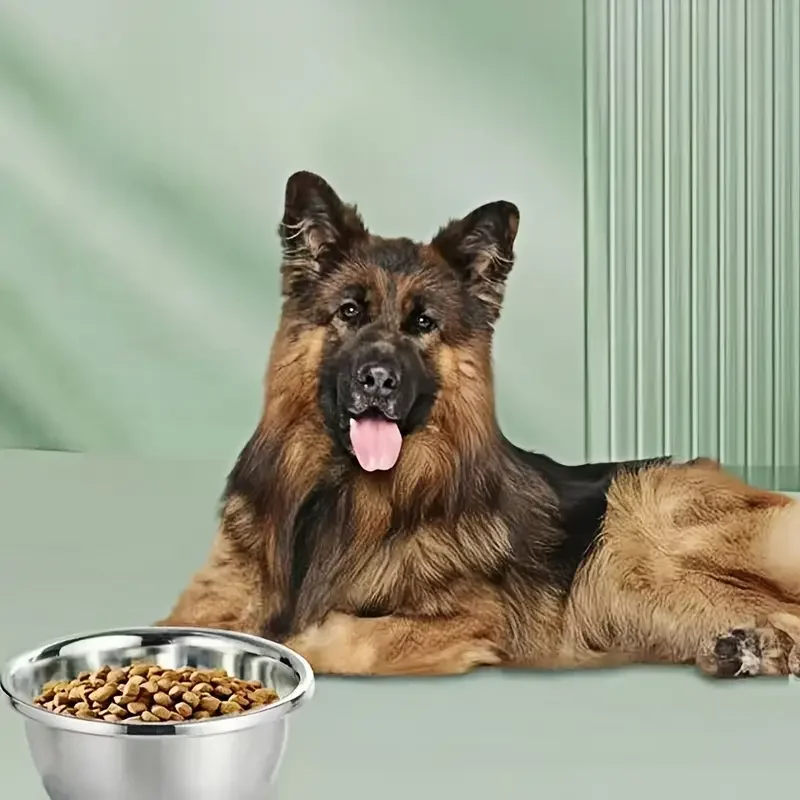 Cuenco de acero inoxidable para perros, bebedero de alimentación de gran capacidad, fácil de limpiar, cuenco portátil anti-vuelta para perros, adecuado para pequeños, 1 ud. - imagen 2