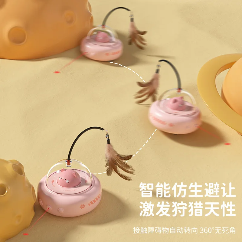 Palillo de Teaser para gatos, juguetes para aliviar el aburrimiento, coche eléctrico para mascotas, juguete automático para gatos, bolígrafo inteligente para gatos - imagen 5