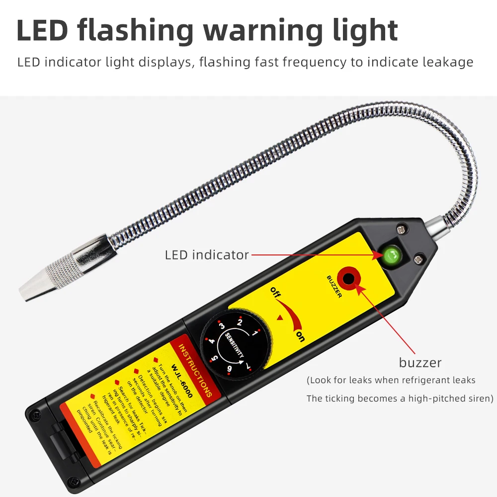 Detector de fugas halógenas inteligente WJL-6000, analizador de Gas freón R22a CFC HFC, Detector de fugas de refrigerante de Gas halógeno - imagen 2