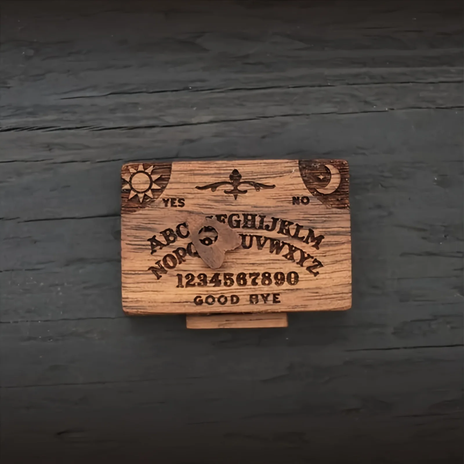 Mini tablero Ouija de madera con cajón – Decoración esotérica para el hogar - imagen 4
