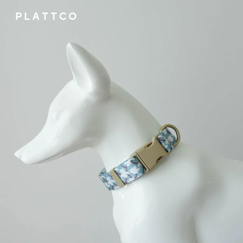 PLATTCO-Collar ajustable para perro, personalizado, grabado con nombre, nailon, perros pequeños, medianos y grandes, Gardenia fría, 5 tamaños, PDC345 - imagen 3