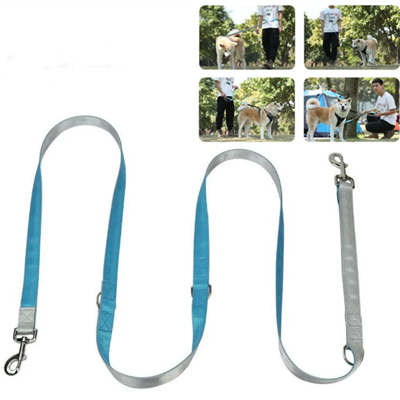 Correa de nailon para perro, correas dobles multifuncionales de 2,5 M de largo para caminar, productos para mascotas - imagen 2