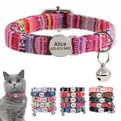 Collar para gato con campana y placa identificativa grabada