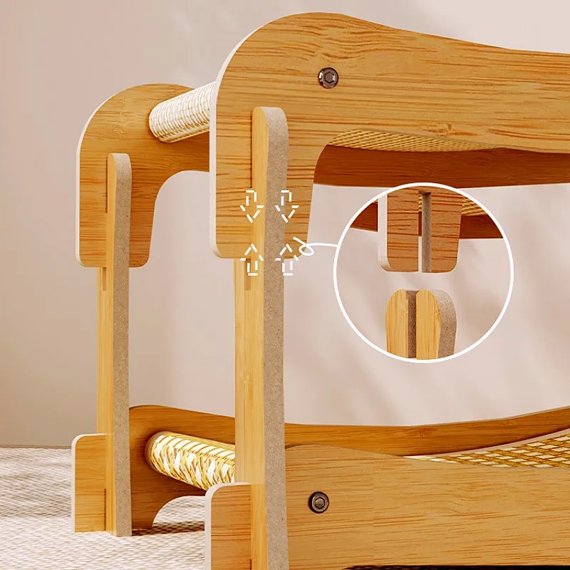 Rascador para gatos: torre doble con nido, sisal y protector de sofá - imagen 5