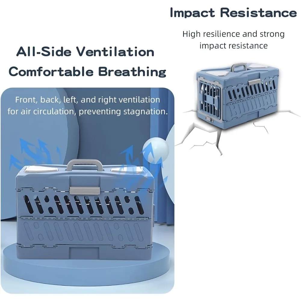 Jaula plegable de lado duro para perros, perrera portátil, portador de viaje para cachorros de mascotas pequeñas y medianas, cerradura de seguridad para interiores/exteriores - imagen 4