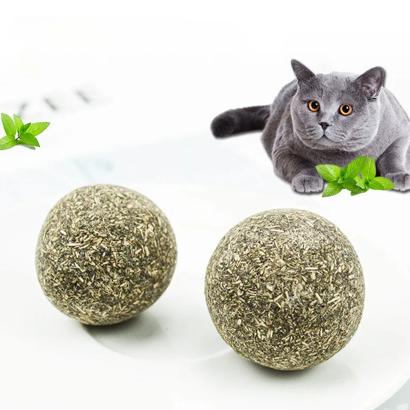 Juguete interactivo para masticar gatos, Bola de hierba gatera para gatos, juguete de limpieza de dientes de gatito, pelota para lamer, juguete de entrenamiento para mascotas, suministros para mascotas, 5 uds. - imagen 2