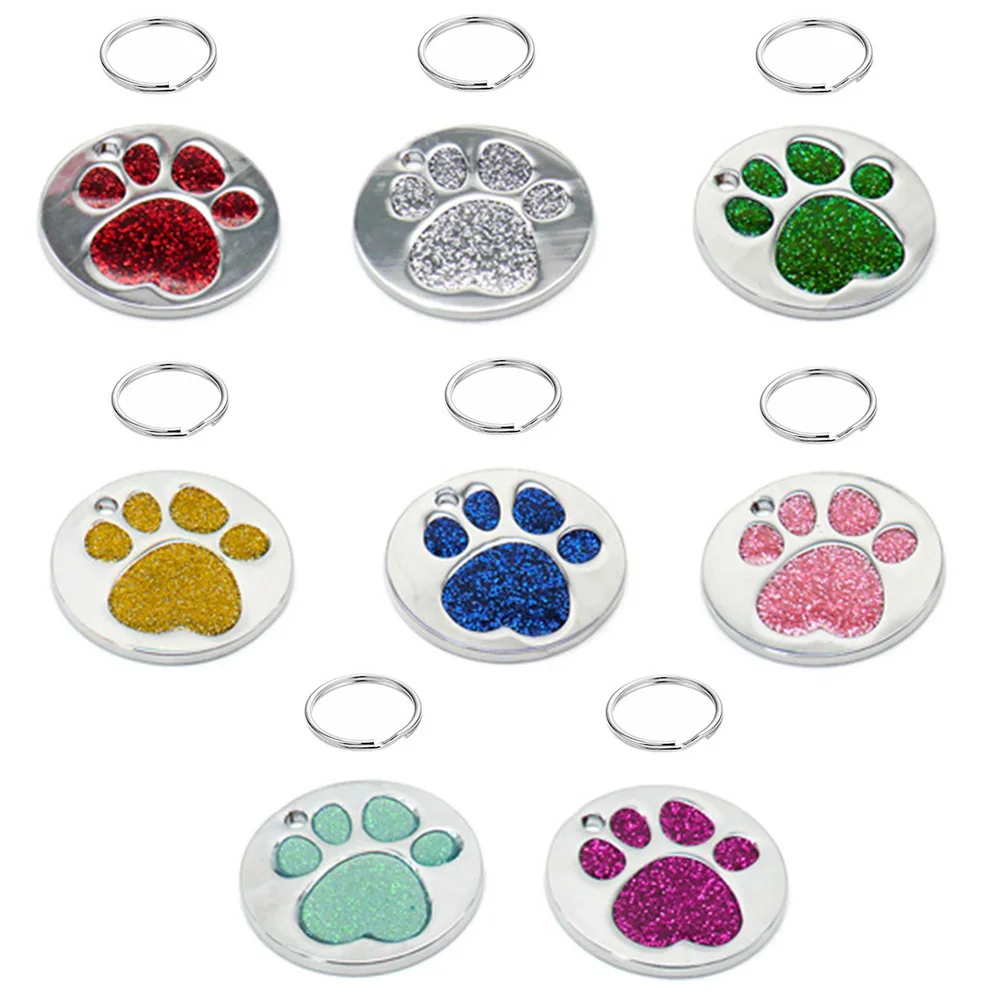 Placa de identificación 20 piezas para perro, placa redonda de aleación de gato, personalizada, láser