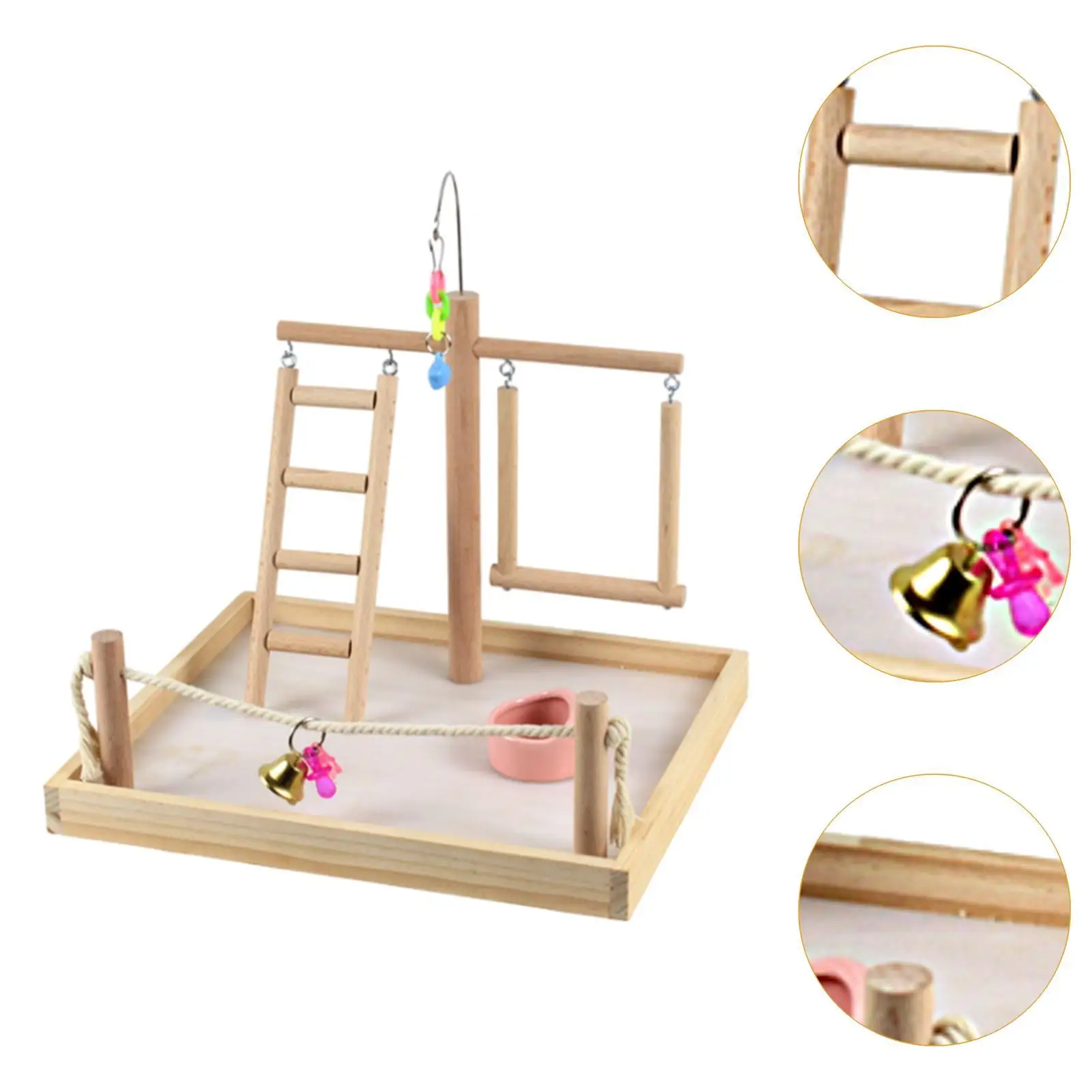 Mesa de juegos para loros, patio de juegos con cuerda para loros pequeños, periquito, cacatúa - imagen 5