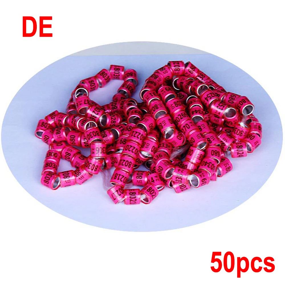 50 Uds. Anillo de pie de Paloma Multicolor de 2024 años con anillo de pie de palabras anillo de pájaro duradero de alta calidad anillo de marcado de pájaro mascota - imagen 2
