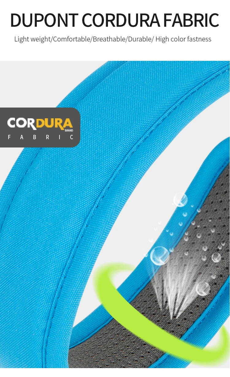 Una tela azul y blanca con una flecha verde que le apunta