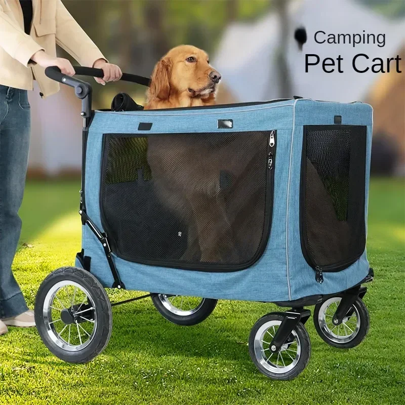 Carro grande para gatos y mascotas, carrito gigante para viajes de perros, cochecitos grandes para perros - imagen 4