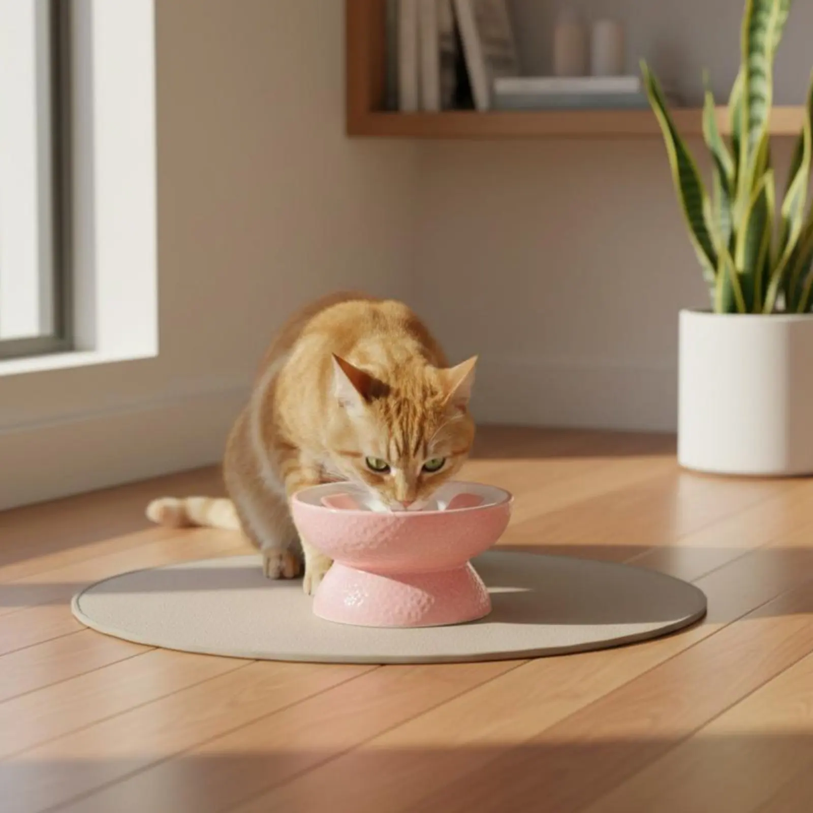 Comedero inclinado de cerámica para gatos – Elevado y antideslizante - imagen 3