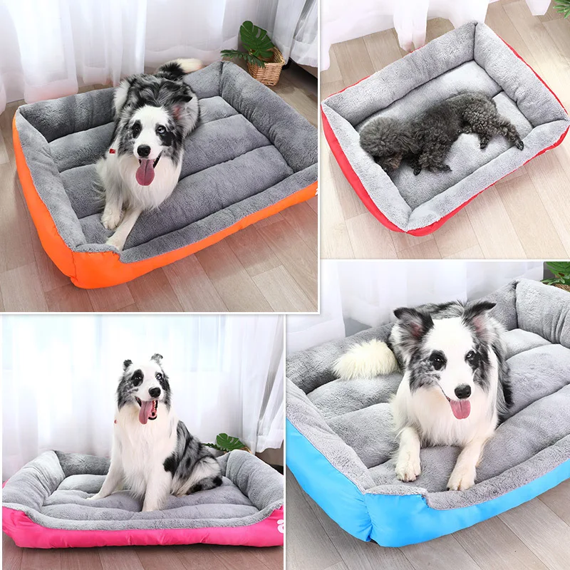 Nido cuadrado grande para mascotas, cama grande para perros pequeños y medianos, nido de lana suave, sofá cama para perros grandes, casa cálida para gatos de invierno para mascotas - imagen 2