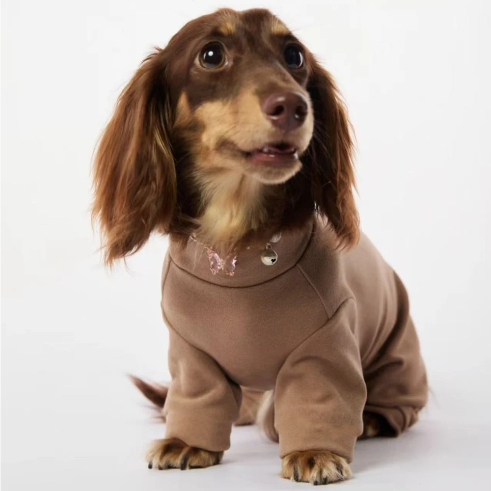 Abrigo interior suave para perro salchicha Wiener, ropa de otoño, mono de lana cálido para perro tejón, camisa de manga larga en invierno