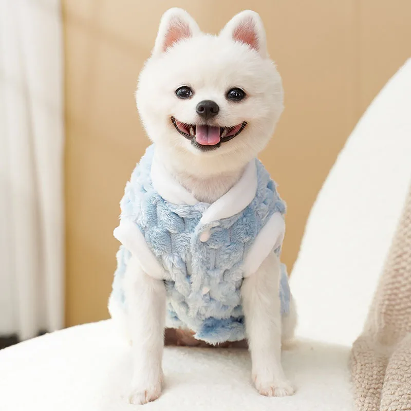 Ropa de lana para perros, ropa de invierno de manga corta para mascotas, abrigo con capucha cálido, chaqueta para perros pequeños y medianos, chaquetas de disfraces para cachorros Chiwawa - imagen 3