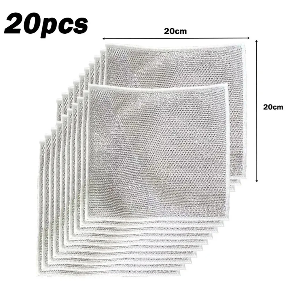 Paño de limpieza para eliminar óxido, toalla mágica para lavar platos de cocina, trapo de limpieza de alambre de acero metálico, herramientas de limpieza para estufa de microondas, 5/10 Uds. - imagen 5