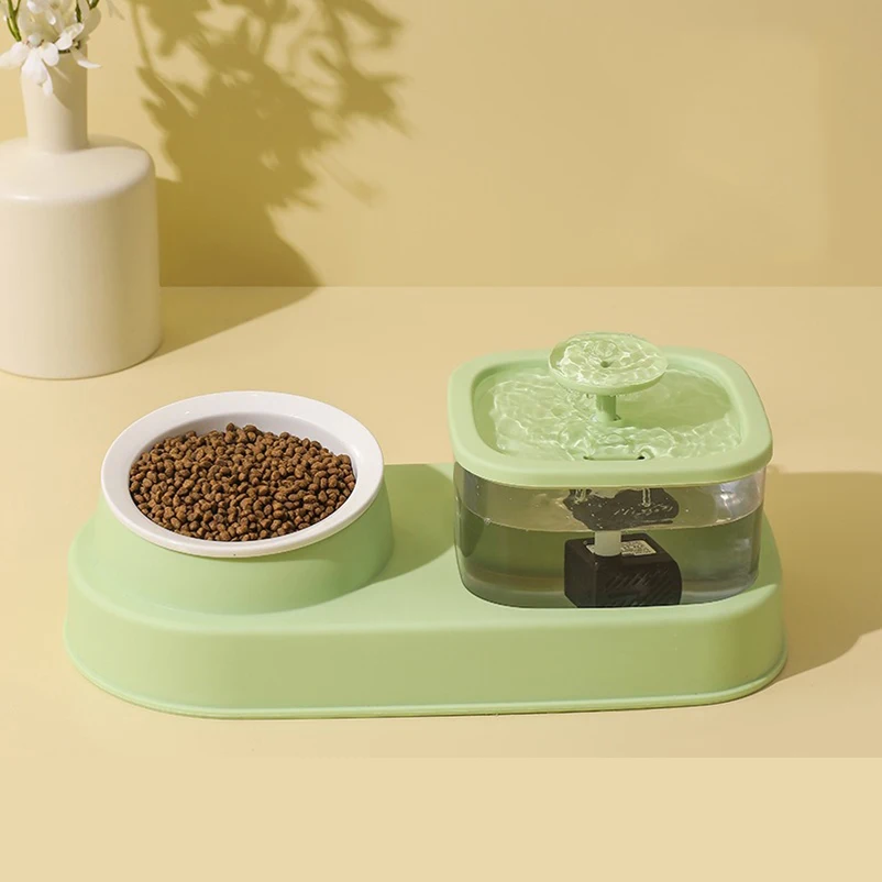 Dispensador de agua con filtro inteligente para mascotas, alimentador automático de agua, separación en seco y húmedo, tazón de acero inoxidable, suministros para mascotas, nuevo - imagen 2