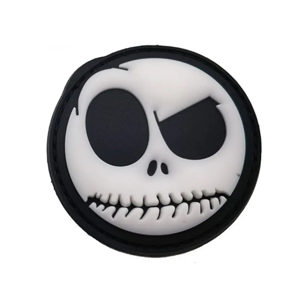 Parche de PVC 3D con sonrisa malvada, insignia de brazalete, calcomanía adhesiva, apliques decorativos, parches de goma tácticos sonrientes - imagen 4