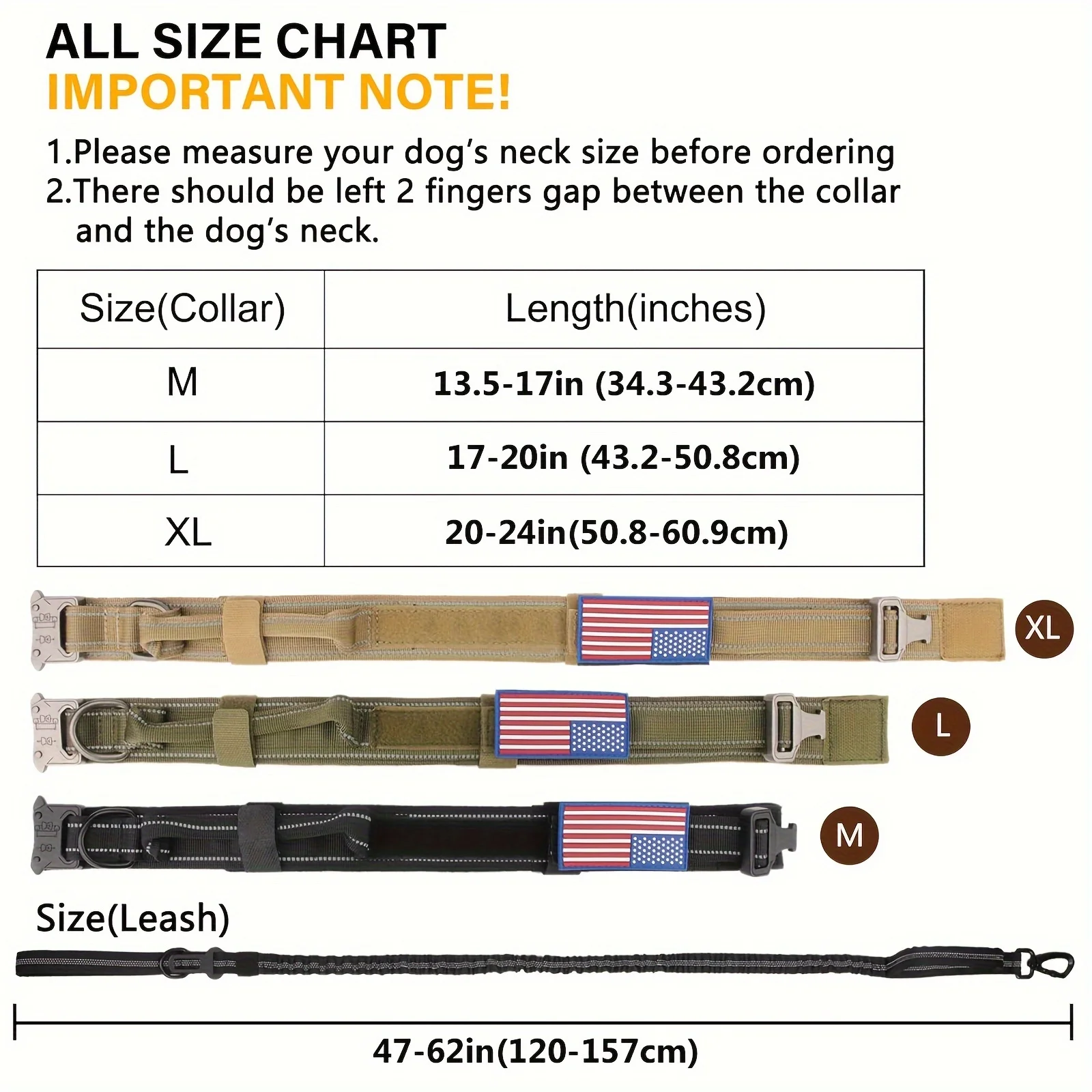 Juego de Collar y correa para perro táctico, Collar y correa para perro militar para perros medianos a grandes, hebilla de Metal resistente ajustable Re - imagen 2