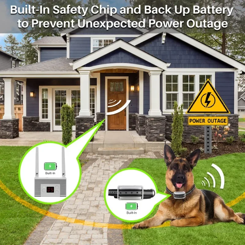 Sistema de cerca eléctrica inalámbrica para perros, sistema de contención para mascotas con receptor de Collar de entrenamiento impermeable y recargable - imagen 3