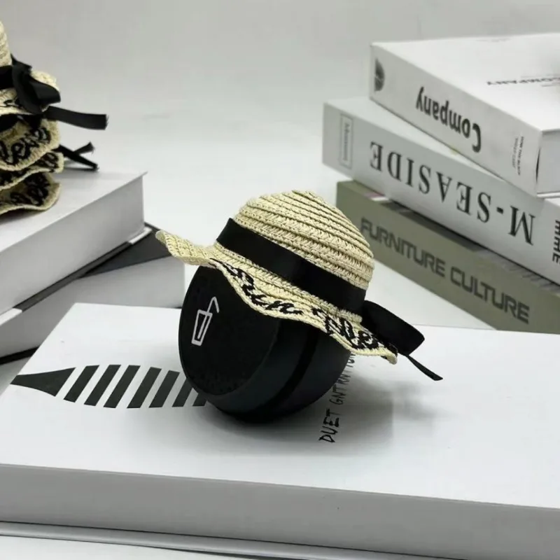 Sombreros de verano para mascotas, gorros artísticos de paja con protección solar, productos de sombrero de viaje con lazo, accesorios de decoración en miniatura creativos, gorros para perros y gatos