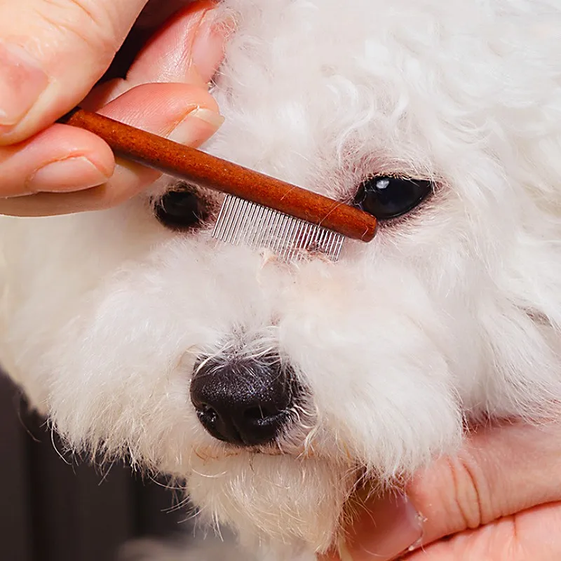 Dog Comb Mini Tears Puppy Brush Pet Grooming Wooden Dog Brush Dense Combs for Cat Eye Mouth Hair Cleaning Comb Pet Hair Remover - imagen 2
