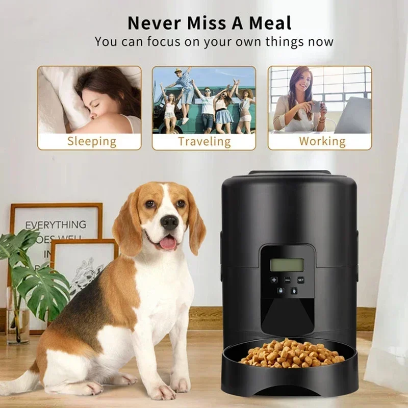 Alimentador automático inteligente para mascotas, dispensador de comida seca, con WIFI, 2L - imagen 3